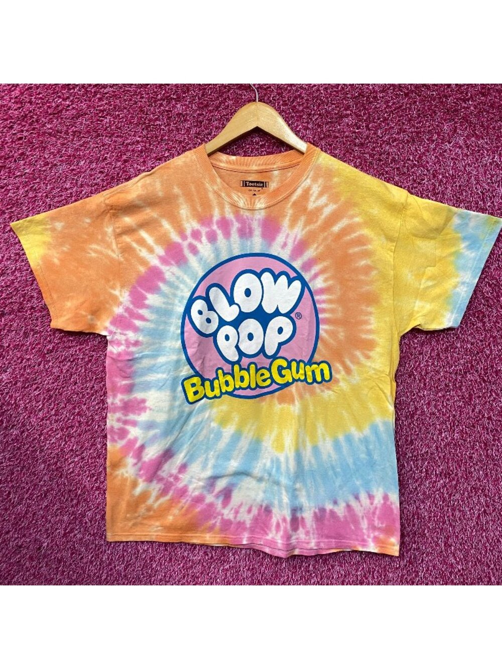 Tootsie Blow Pop BubbleGum Candy Sunset Tie Dye T-Shirt XL